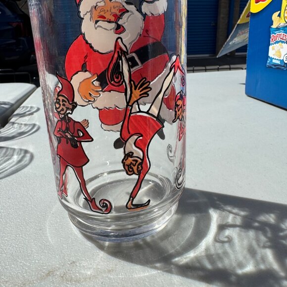 Vintage Santa Claus Drinking Glasses Christmas Set of Seven - Picture 2 of 5